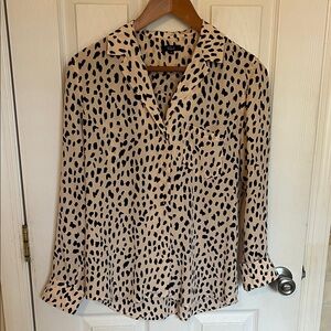 RAILS Silk Leopard Print Button-Up Blouse size Small EUC